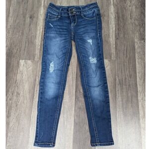 Mudd Girls Mid-Rise Jean Leggings Distressed Denim Blue Size‎ 8